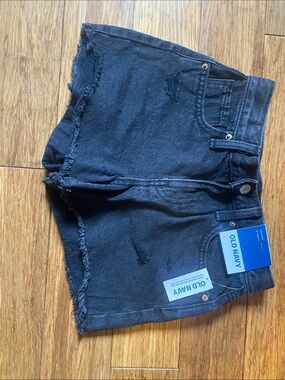 Old Navy Black Distressed Denim Shorts